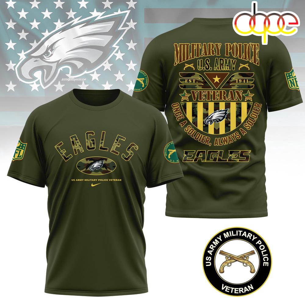 Philadelphia Eagles US Army Military Police Veteran 3D T-Shirt