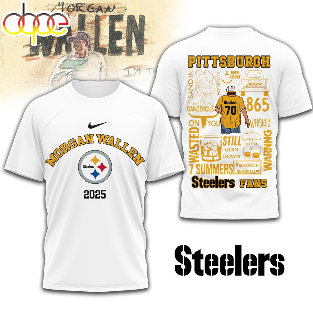 Pittsburgh Steelers NFL Morgan Wallen 3D T-Shirt Pittsburgh Steelers NFL Morgan Wallen 3D T-Shirt
