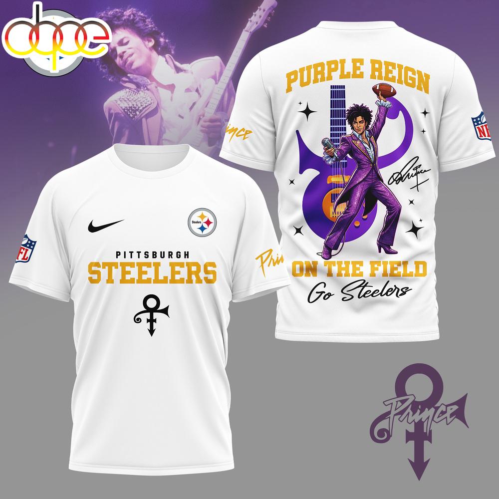 Pittsburgh Steelers NFL Prince Purple Reign Football 3D T-Shirt For Fans