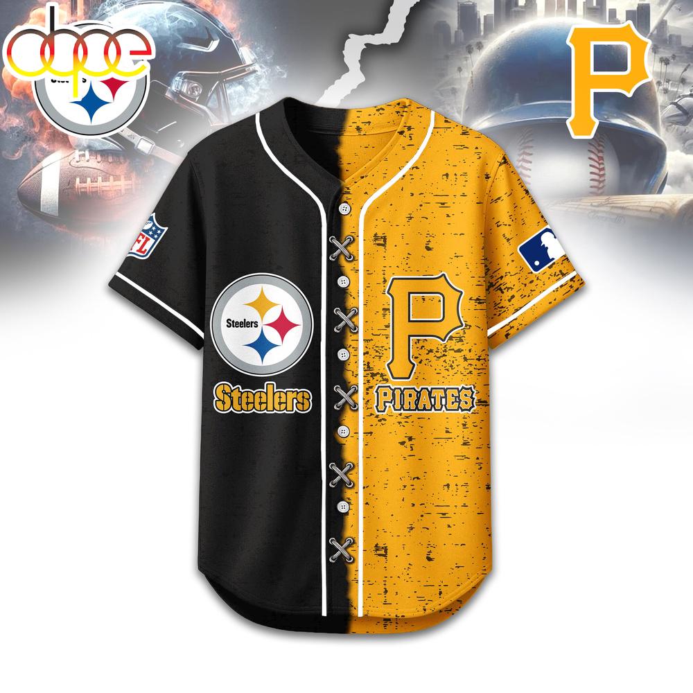 Pittsburgh Steelers - Pittsburgh Pirates Baseball Jersey Shirt