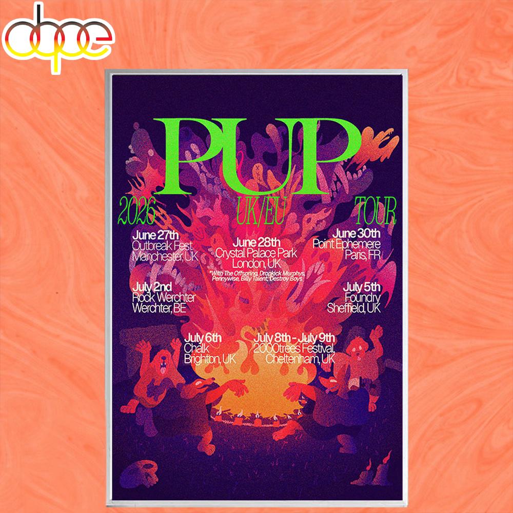 Pup Tour UK EU 2026 Poster Canvas