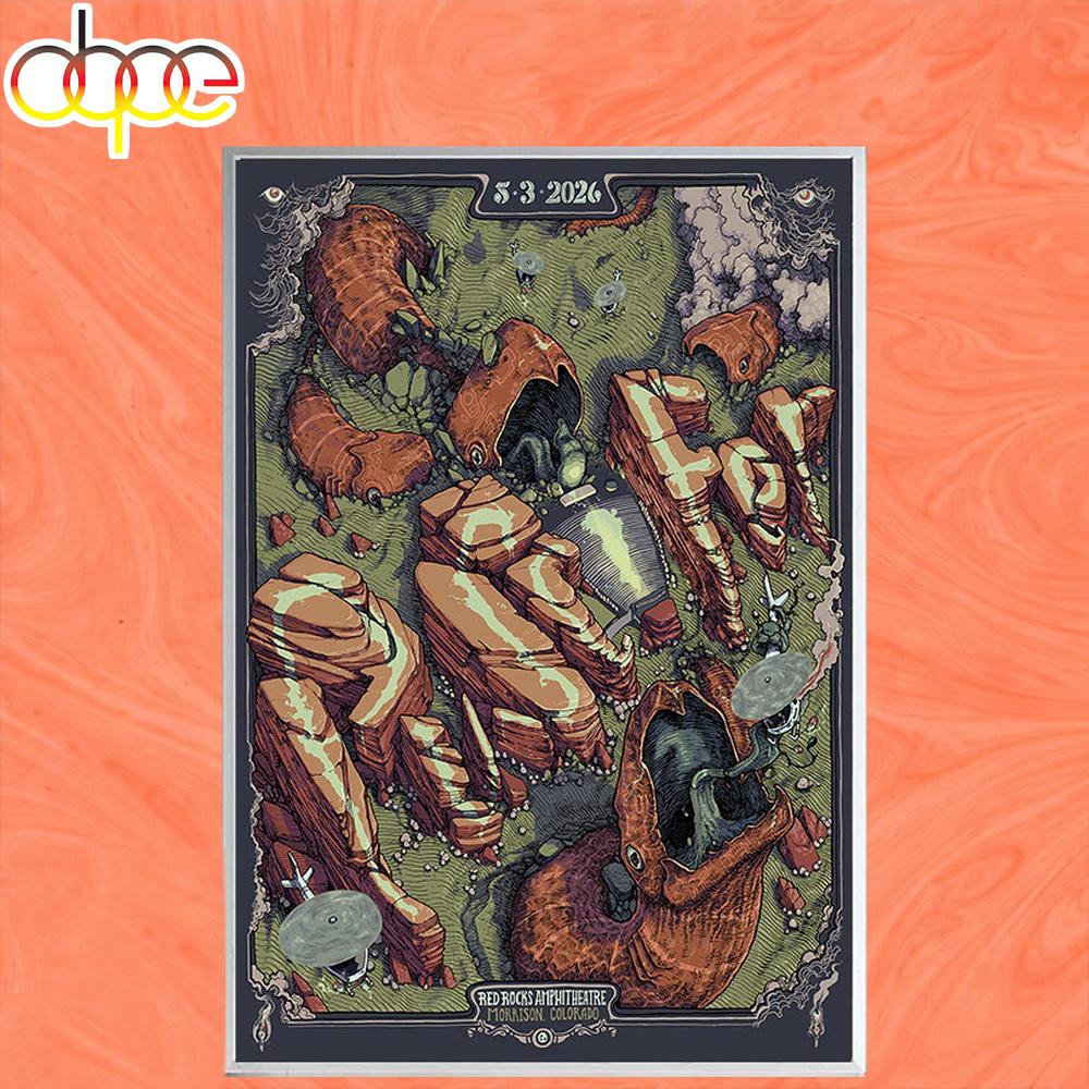 Puscifer May 03 2026 Show Red Rocks Amphitheatre Morrison Poster Canvas