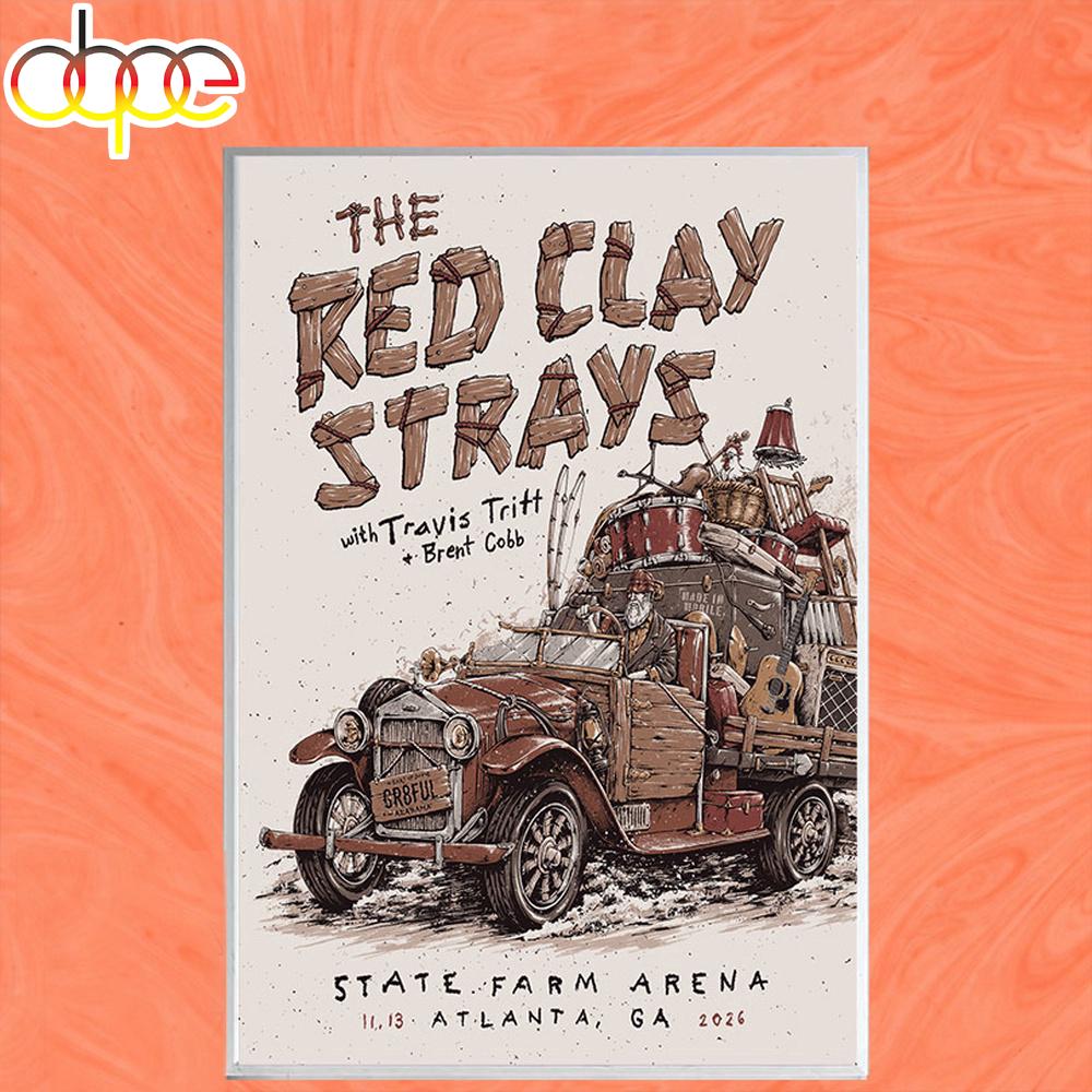 Red Clay Strays the State Farm Arena Atlanta GA November 13 2026 Poster Canvas Red Clay Strays the State Farm Arena Atlanta GA November 13 2026 Poster Canvas