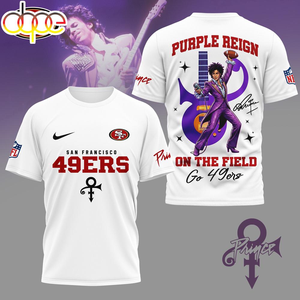 San Francisco 49ers NFL Prince Purple Reign Football 3D T-Shirt For Fans