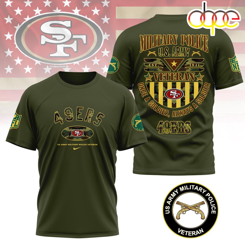 San Francisco 49ers US Army Military Police Veteran 3D T-Shirt