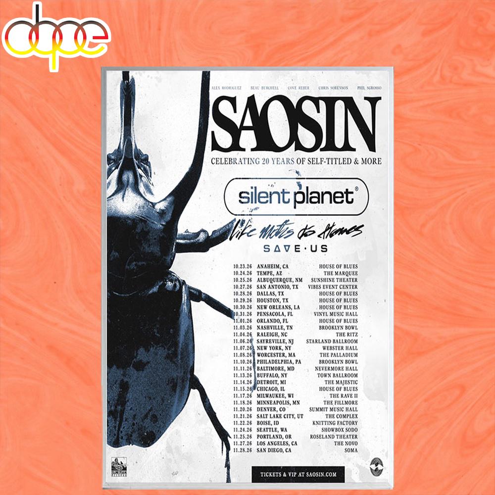 Saosin Cebebrating 20 Years Of Self Titled More Poster Canvas Saosin Cebebrating 20 Years Of Self Titled More Poster Canvas