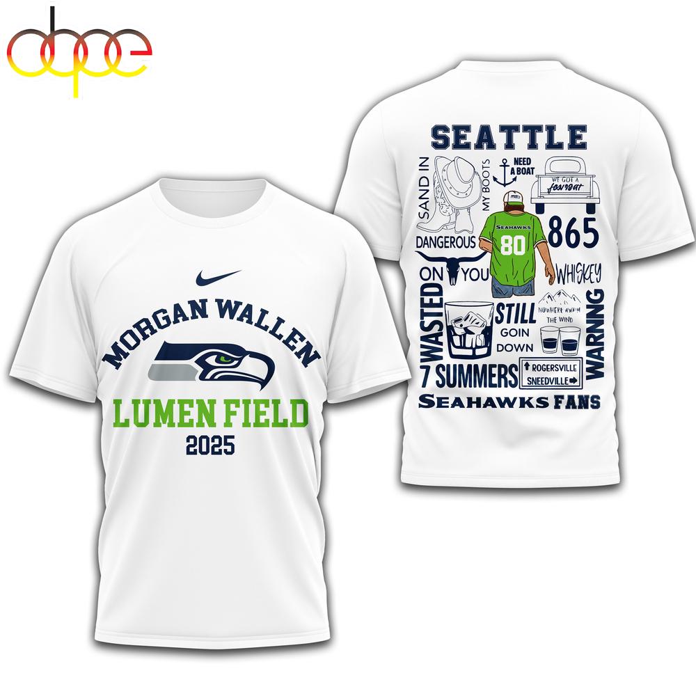 Seattle Seahawks NFL Morgan Wallen 3D T-Shirt Seattle Seahawks NFL Morgan Wallen 3D T-Shirt