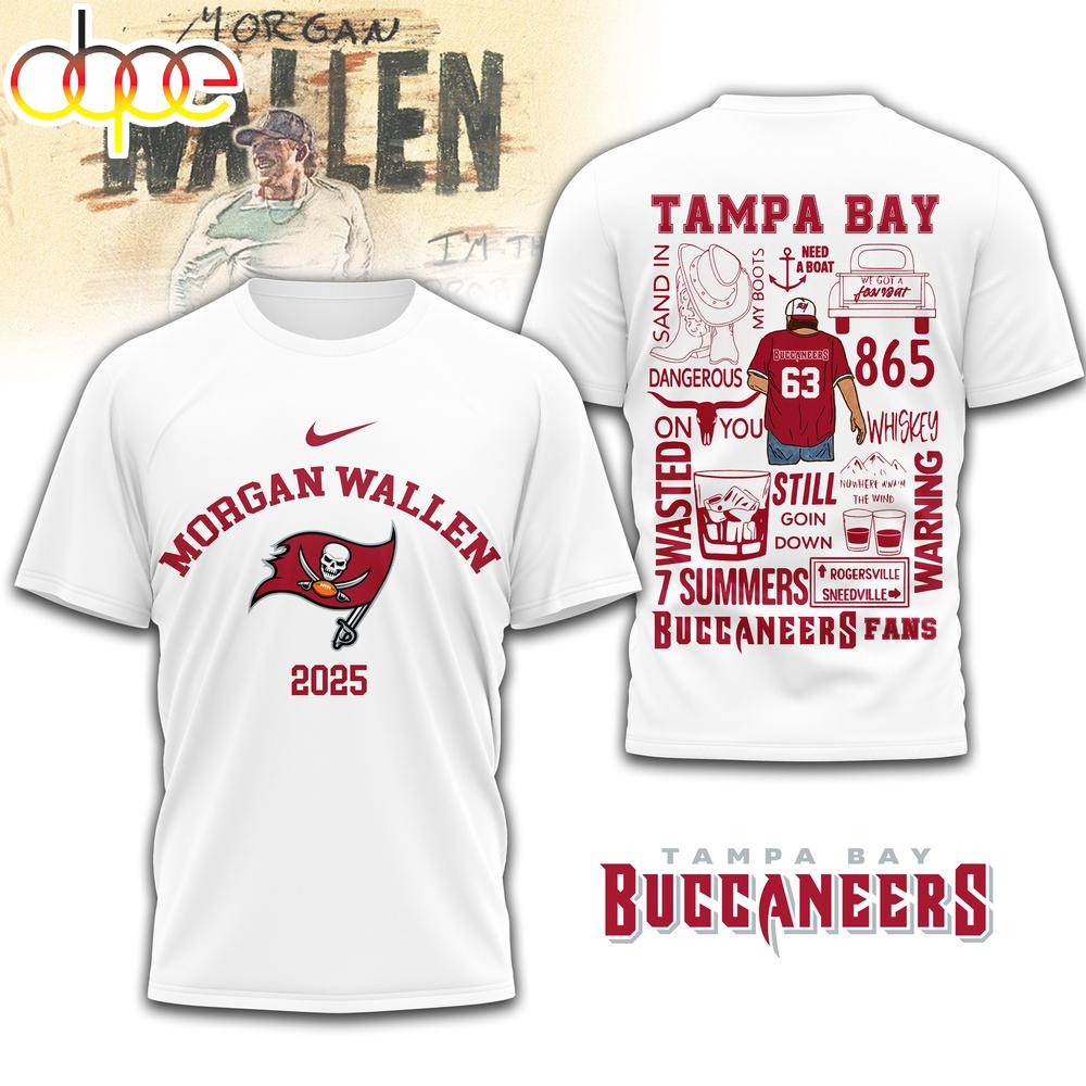 Tampa Bay Buccaneers NFL Morgan Wallen 3D T-Shirt Tampa Bay Buccaneers NFL Morgan Wallen 3D T-Shirt