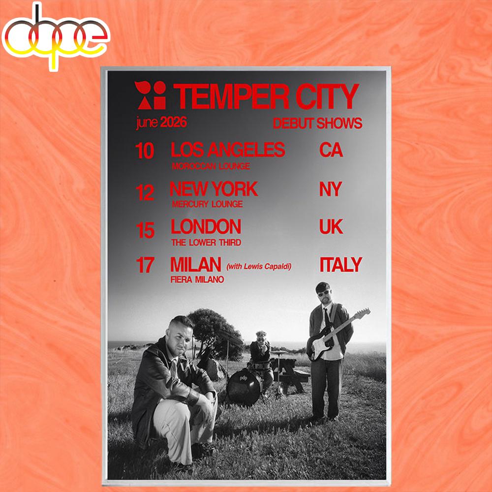 Temper City Tour June 2026 Poster Canvas Temper City Tour June 2026 Poster Canvas