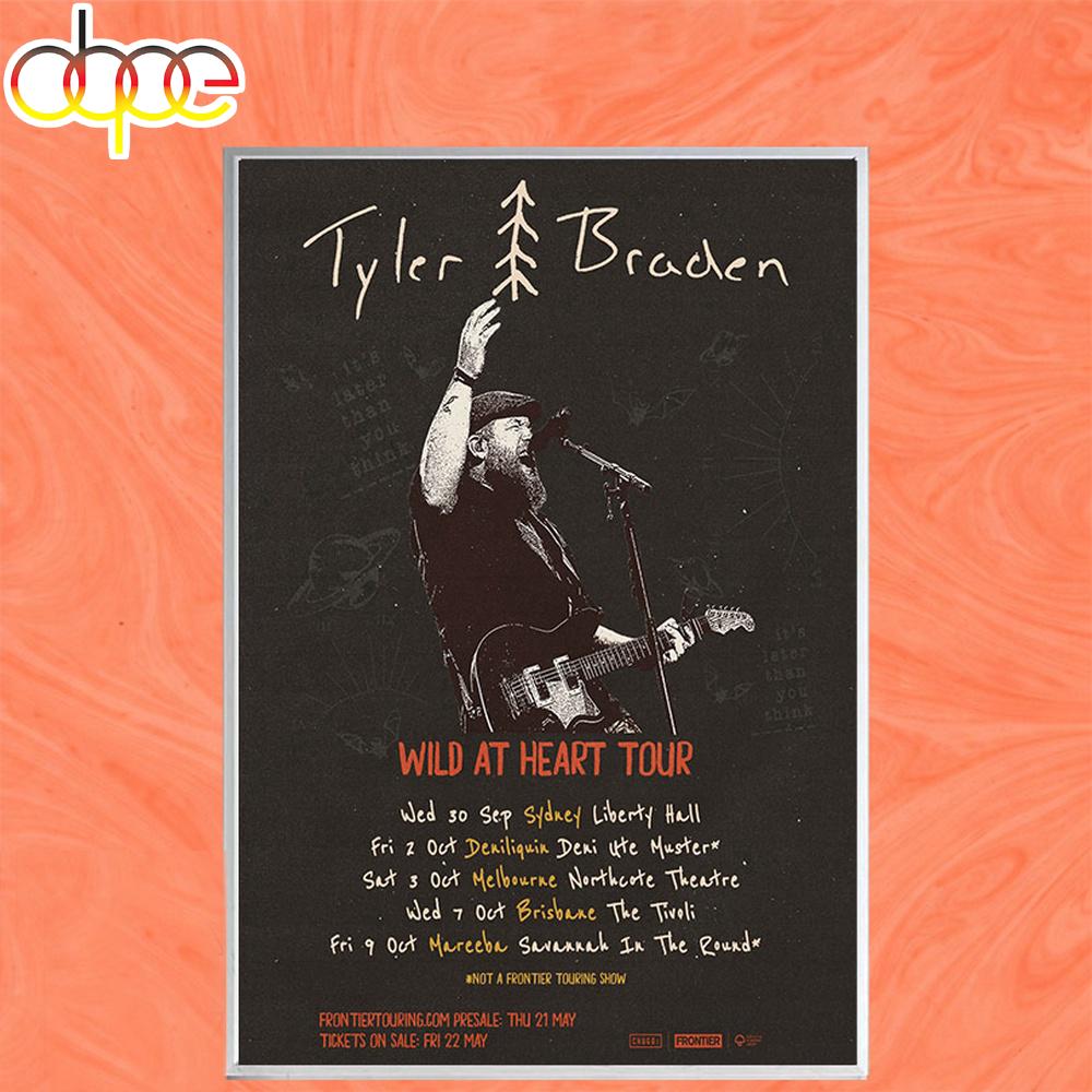 Tyler Braden World Tour 2026 Poster Canvas Tyler Braden World Tour 2026 Poster Canvas
