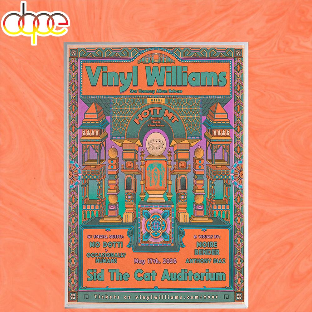 Vinyl Williams The Sid The Cat Auditorium Concert May 17 2026 Poster Canvas Vinyl Williams The Sid The Cat Auditorium Concert May 17 2026 Poster Canvas