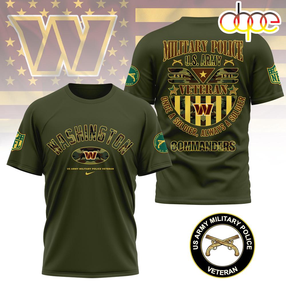 Washington Commanders US Army Military Police Veteran 3D T-Shirt
