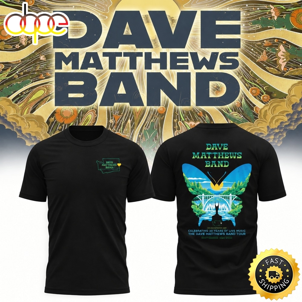 Dave Matthews Band George WA 2026 Gig Poster Live At The Gorge Black T Shirt