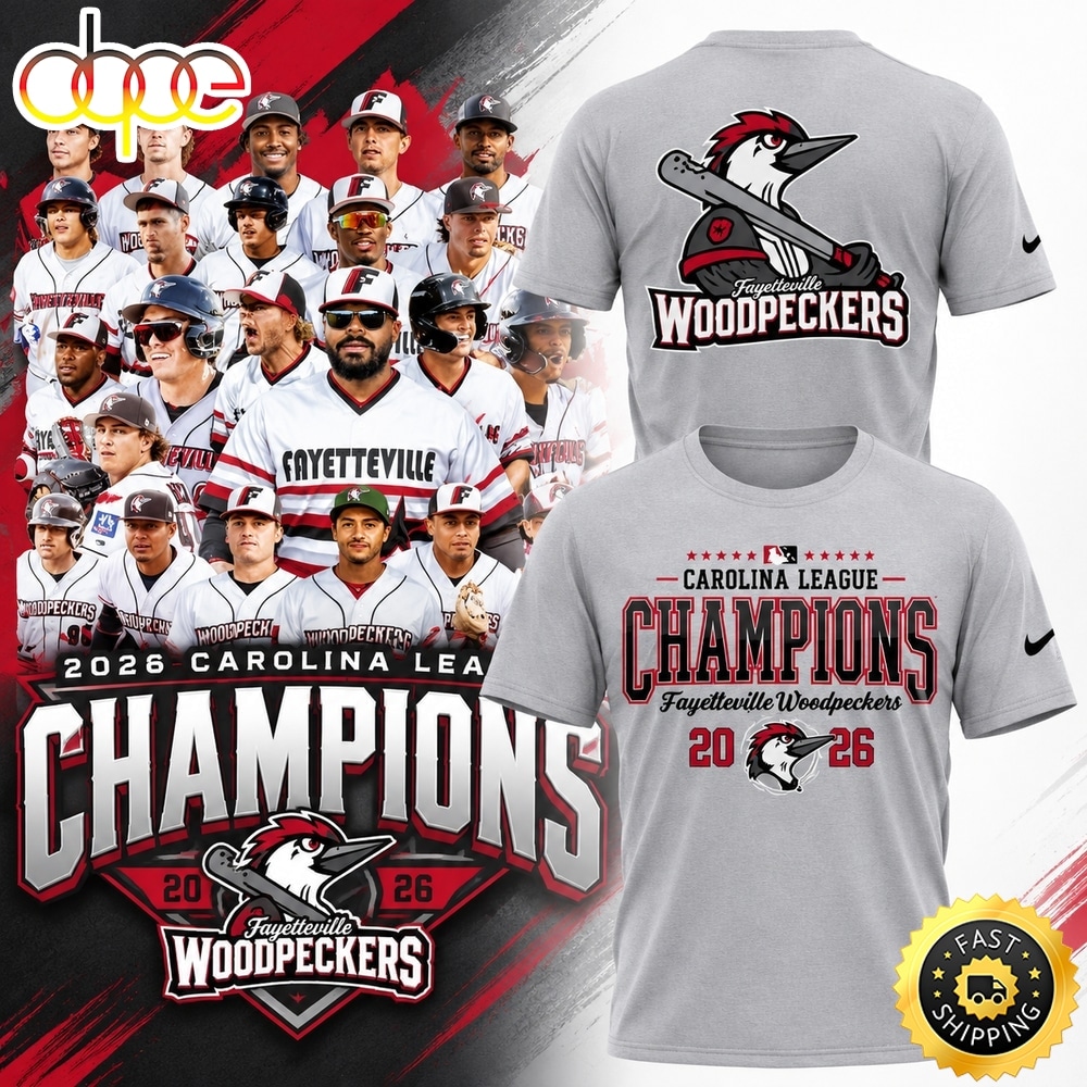 Fayetteville Woodpeckers 2026 Carolina League Champions Limited Edition 3D Shirt