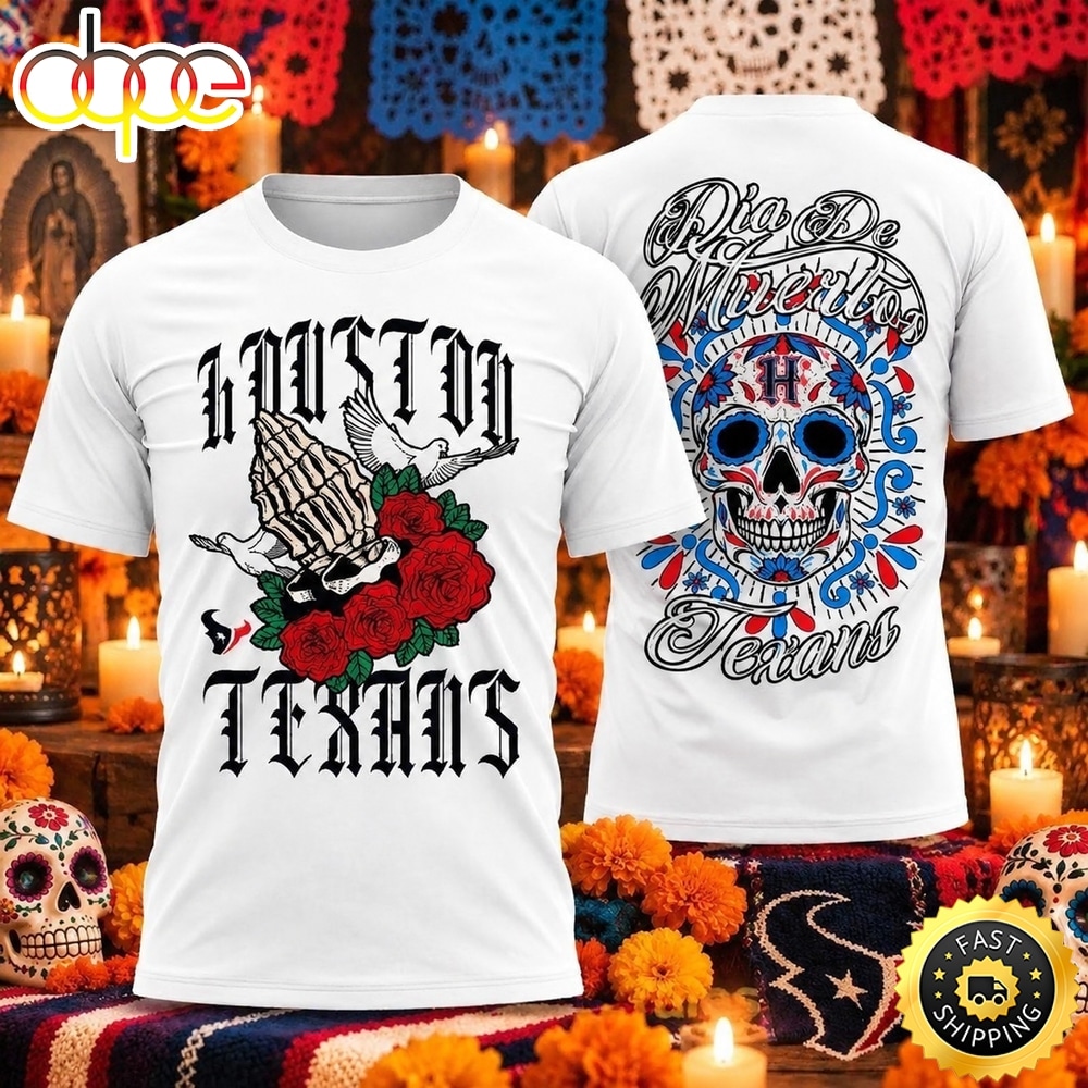 Houston Texans x Di╠üa de los Muertos 2026 Graphic T Shirt