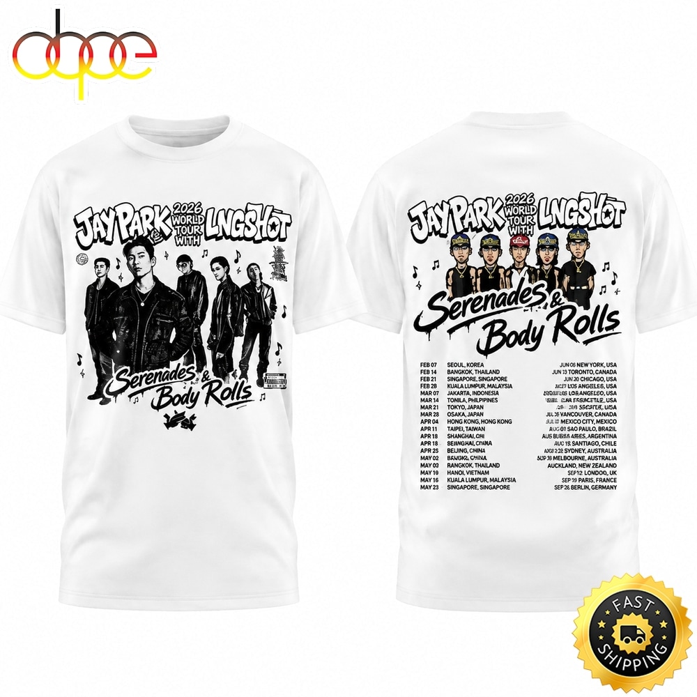 JAY PARK x LNGSHOT 2026 World Tour Serenades x Body Rolls White T Shirt