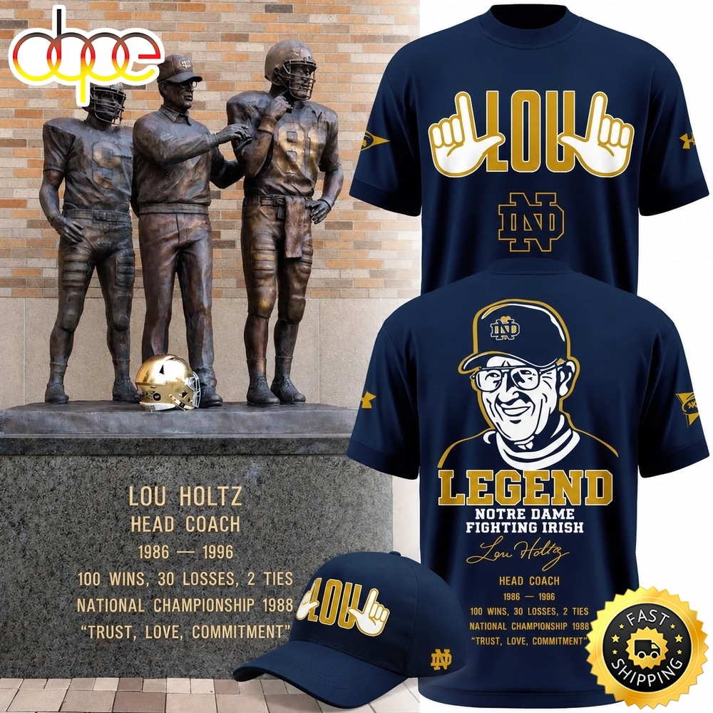 Legend Lou Holtz Notre Dame Fighting Irish Football 2026 T Shirt