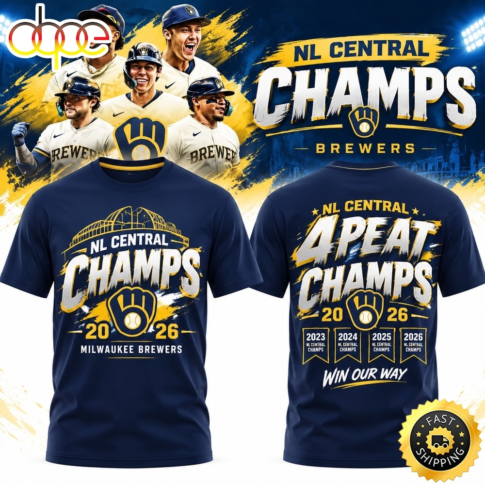 Milwaukee Brewers 2026 NL Central Division Champions 3D Shirt