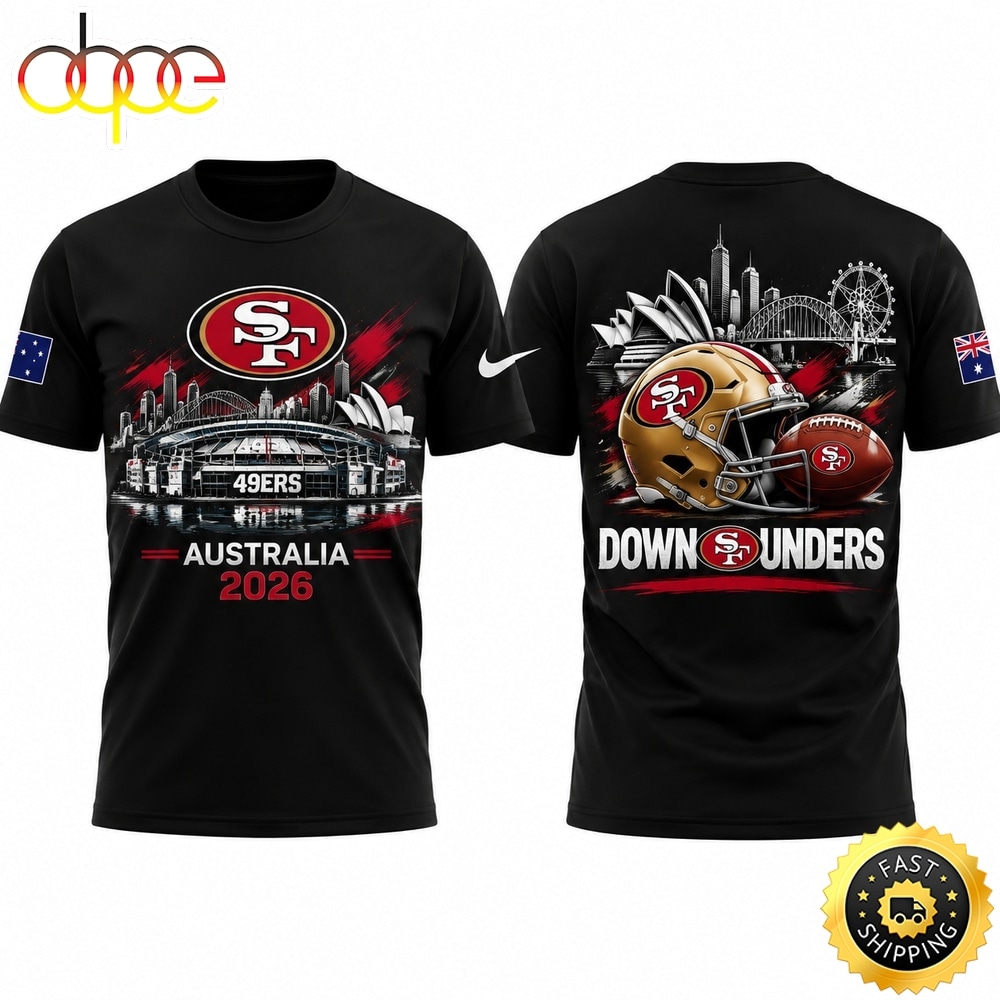San Francisco 49ers 2026 Melbourne Game Special New Black T Shirt