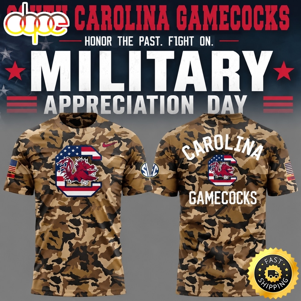 South Carolina Gamecocks x Military Appreciation 2026 Special New Camo 3D Shirt
