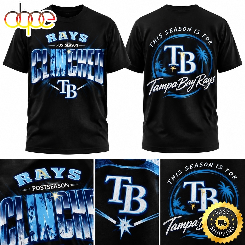 Tampa Bay Rays Postseason Clinched 2026 Black T Shirt