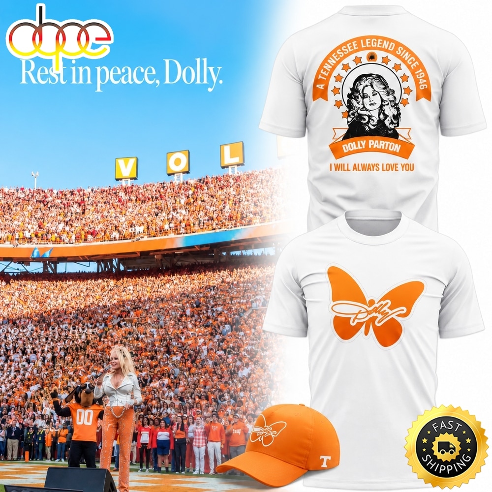 Tennessee Football x Dolly Parton Forever Butterfly White Shirt