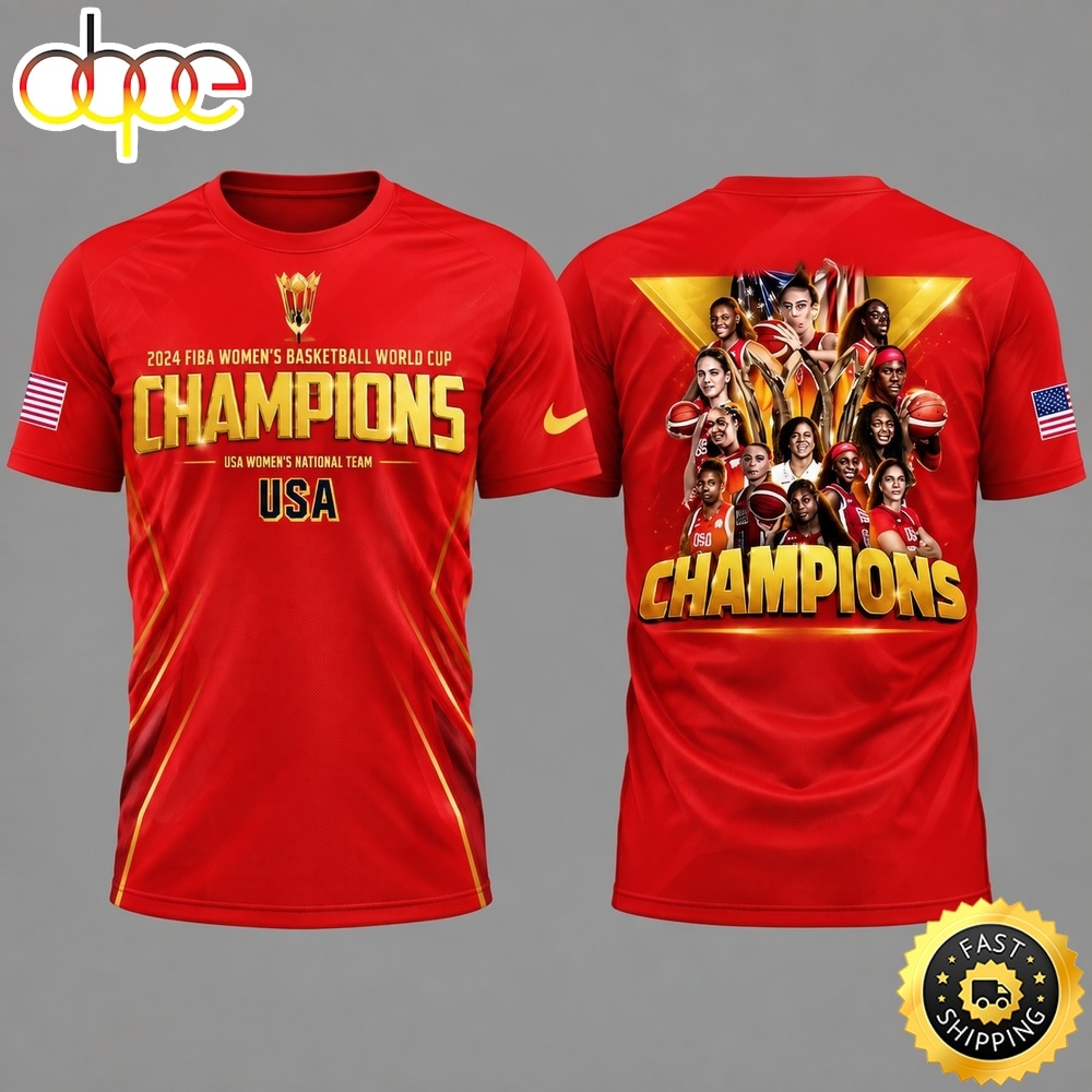 USA Women’s Basketball World Champions 2026 Berlin Final Victory Red T Shirt