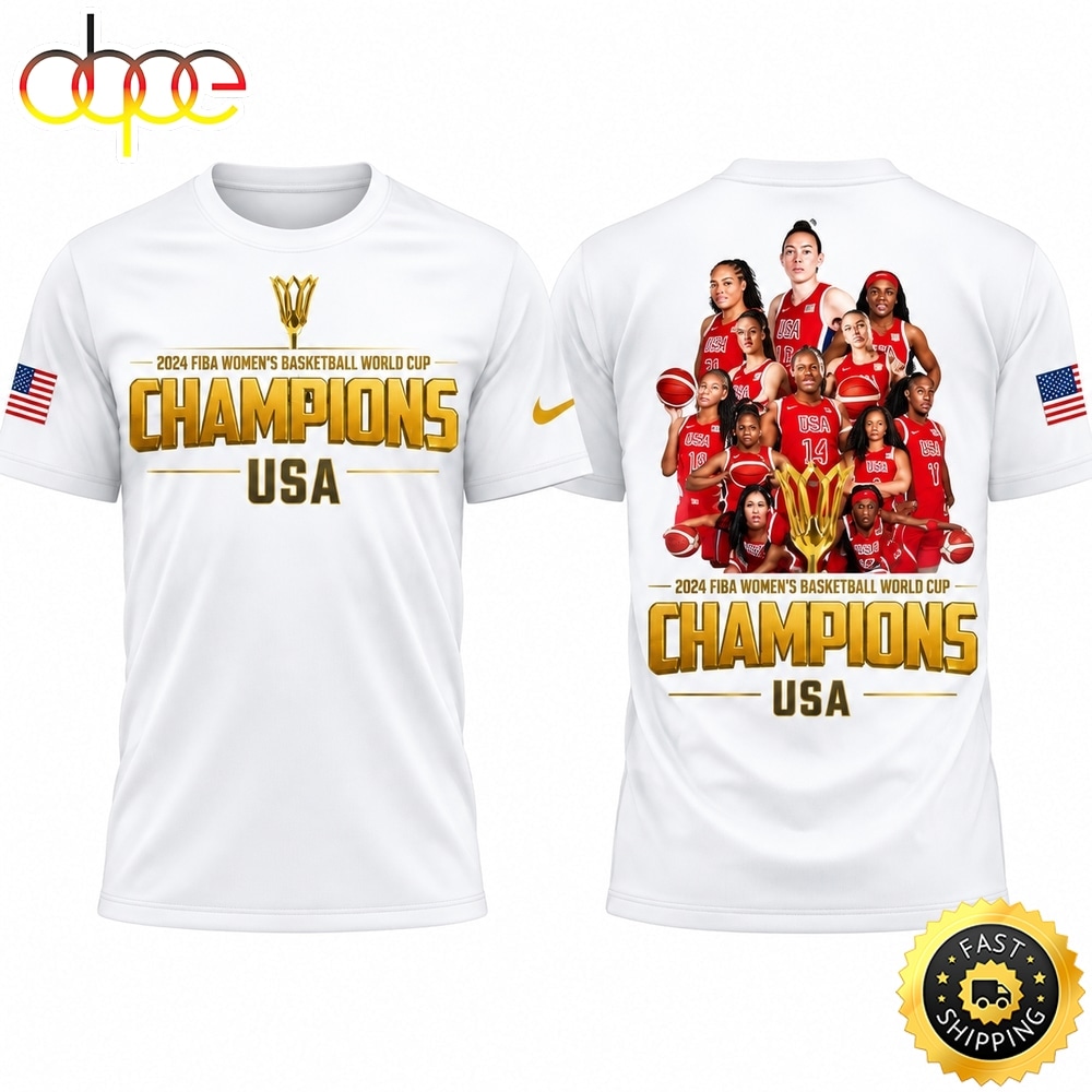 USA Women’s Basketball World Champions 2026 Berlin Final Victory White T Shirt