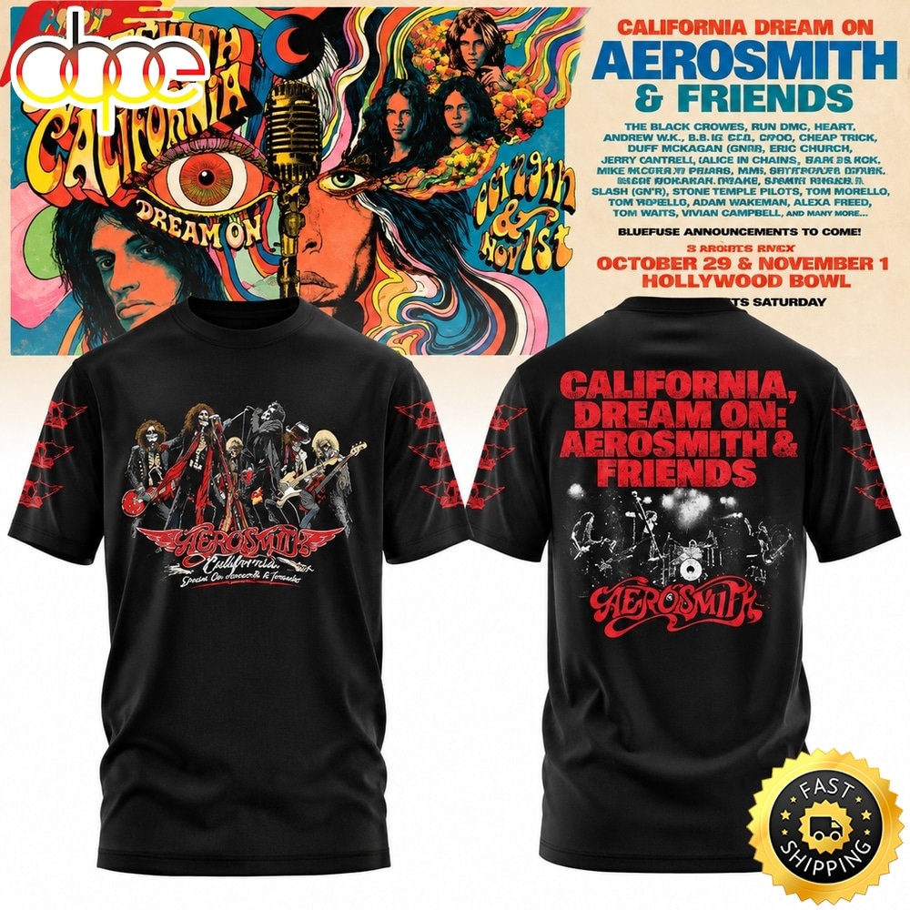 Aerosmith California Dream On Tour T Shirt