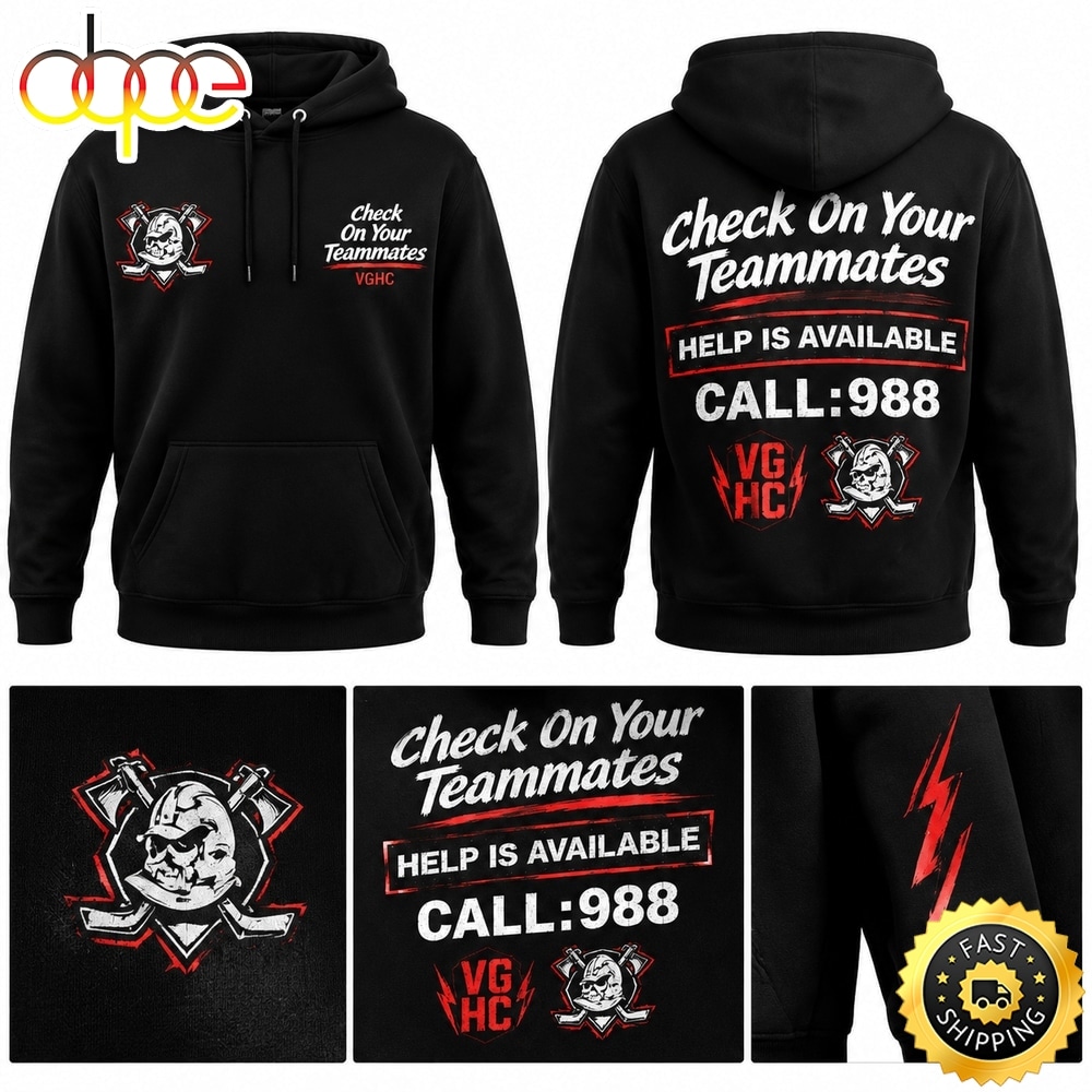 Anaheim Ducks Check On Your Teammates Hoodie