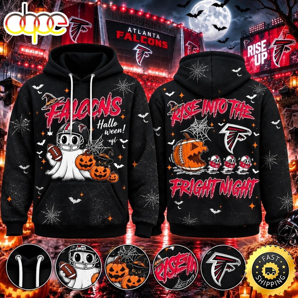 Atlanta Falcons Halloween Rise Into The Fright Night Graphic Hoodie