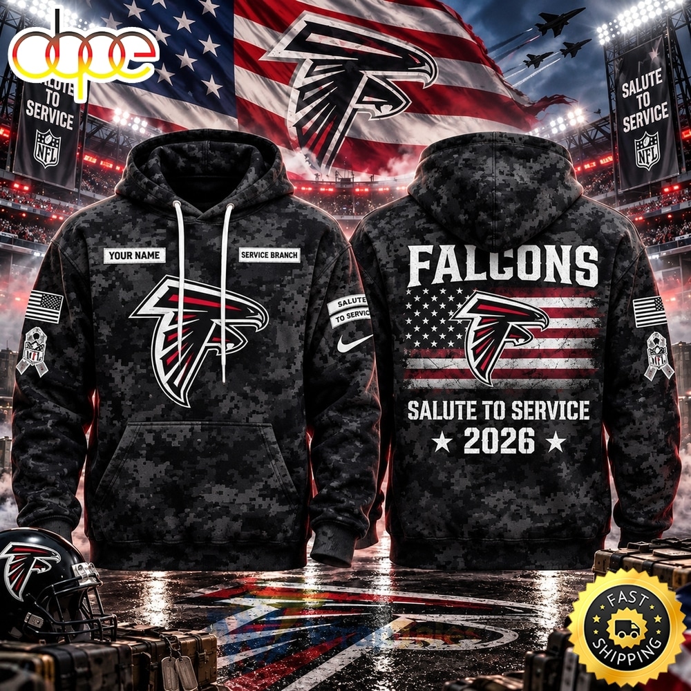 Atlanta Falcons Salute To Service 2026 Camo Personalized Hoodie