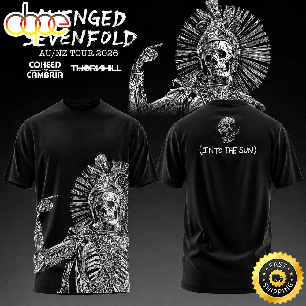 Avenged Sevenfold AUSNZ Tour 2026 Black T Shirt