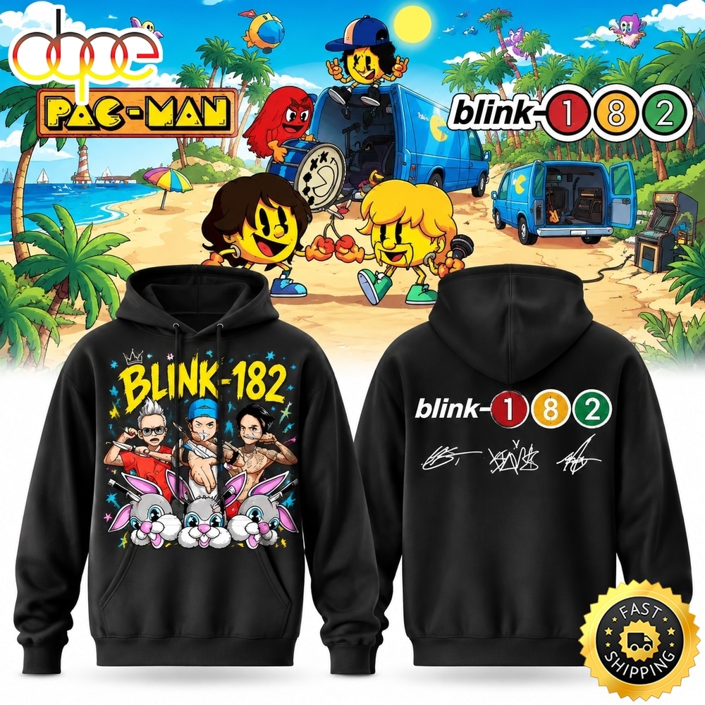 Blink 182 x PAC MAN Black Hoodie