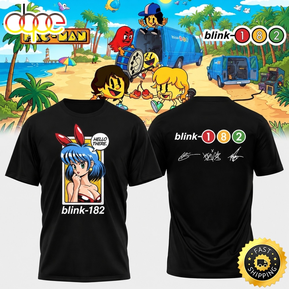 Blink 182 x PAC MAN Black T Shirt