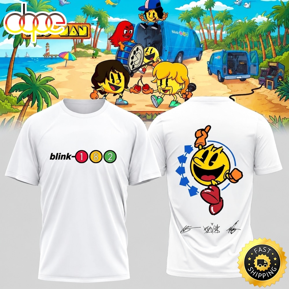Blink 182 x PAC MAN White T Shirt