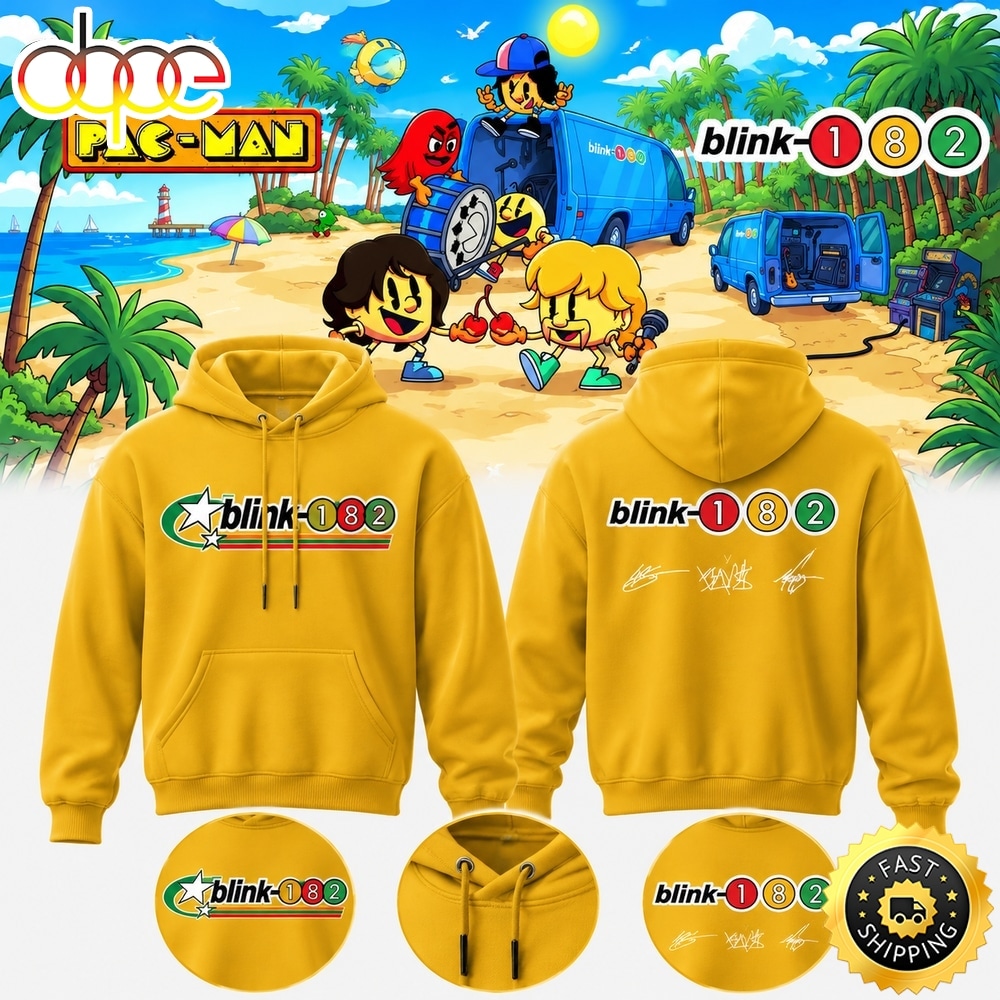 Blink 182 x PAC MAN Yellow Hoodie