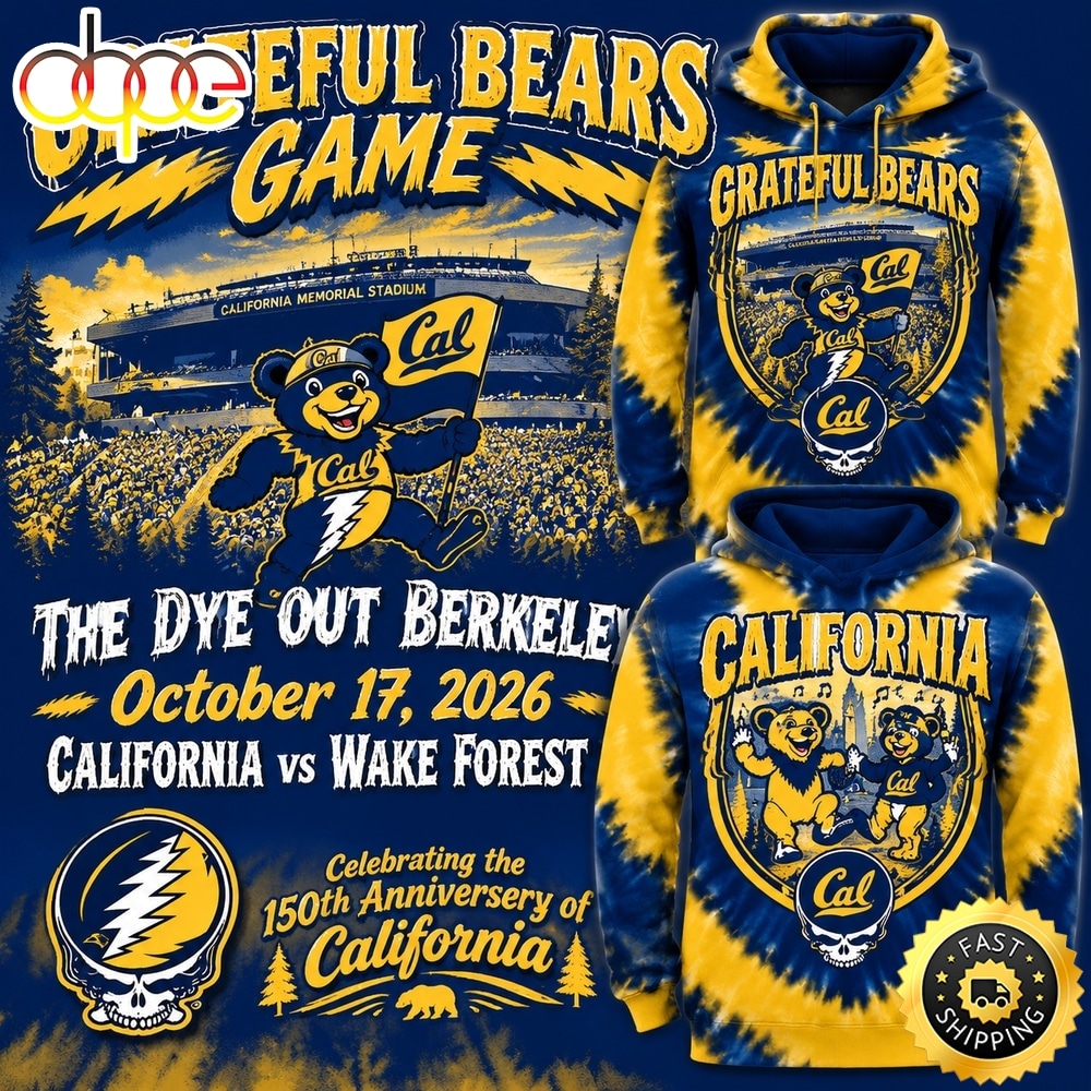 California Golden Bears x Grateful Dead Tie Dye 2026 3D Hoodie