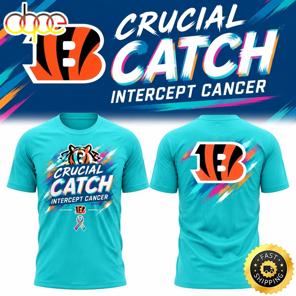 Cincinnati Bengals 2026 NFL Crucial Catch Blue T Shirt