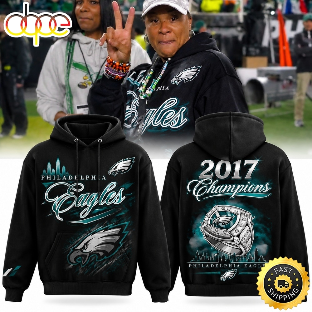 Dawn Staley Rocks the Philadelphia Eagles 2017 Champions Hoodie