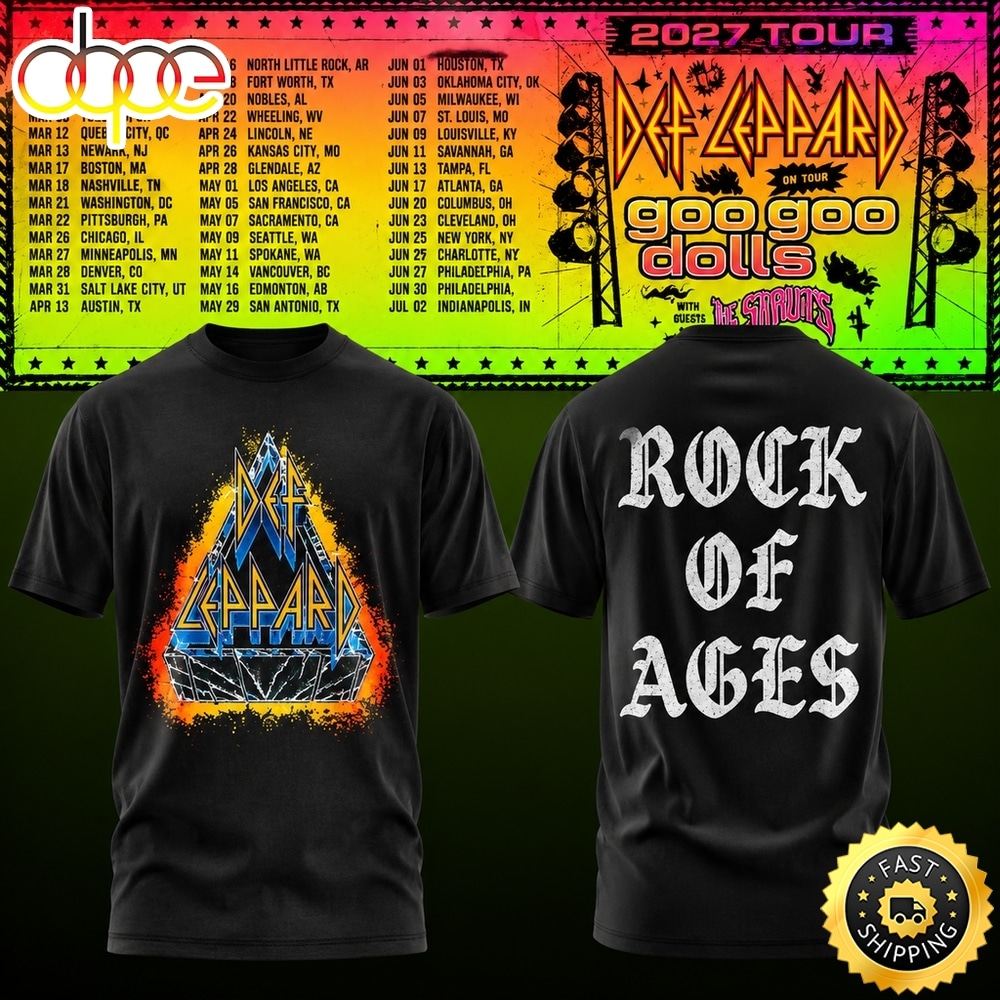 Def Leppard & Goo Goo Dolls Tour 2027 T Shirt