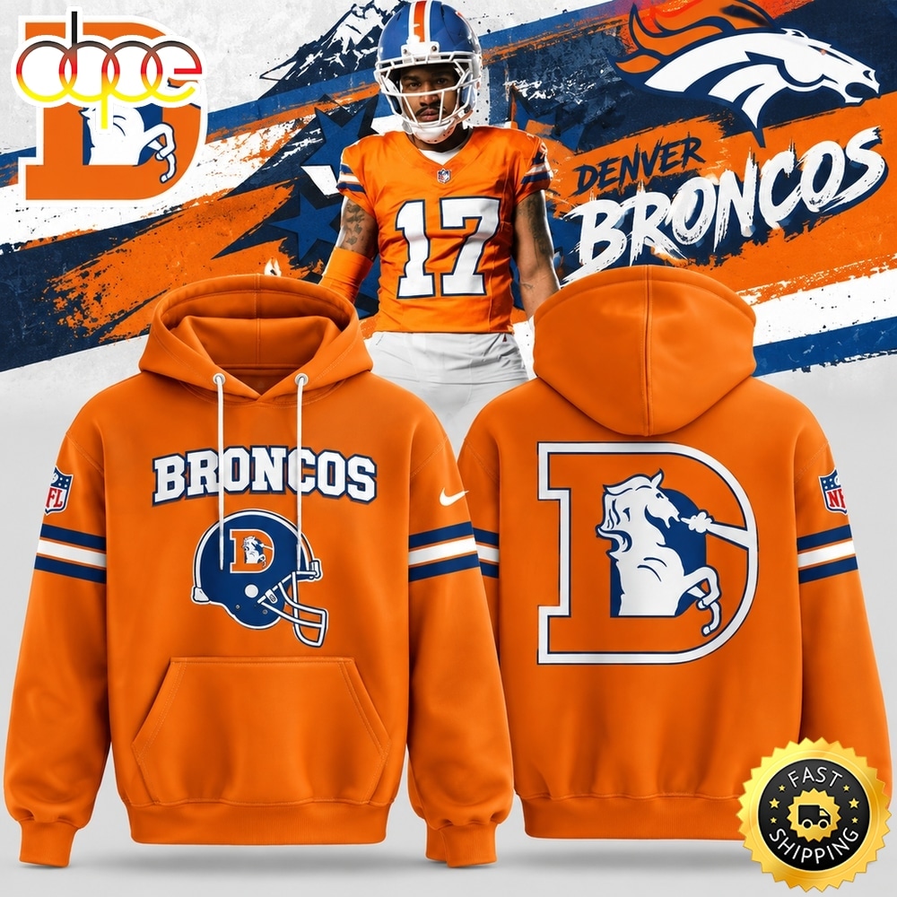 Denver Broncos Throwback 2026 Orange Hoodie