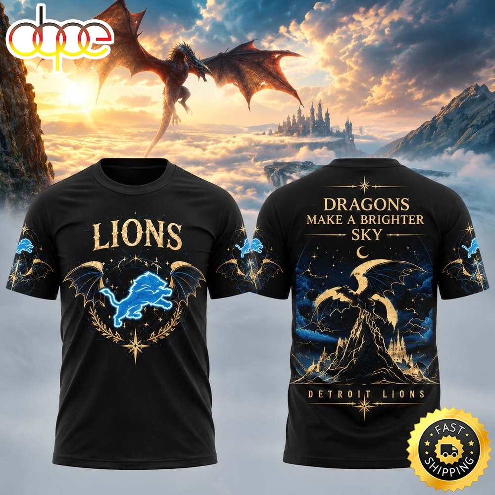 Detroit Lions x Fourth Wing Night 2026 Black T Shirt