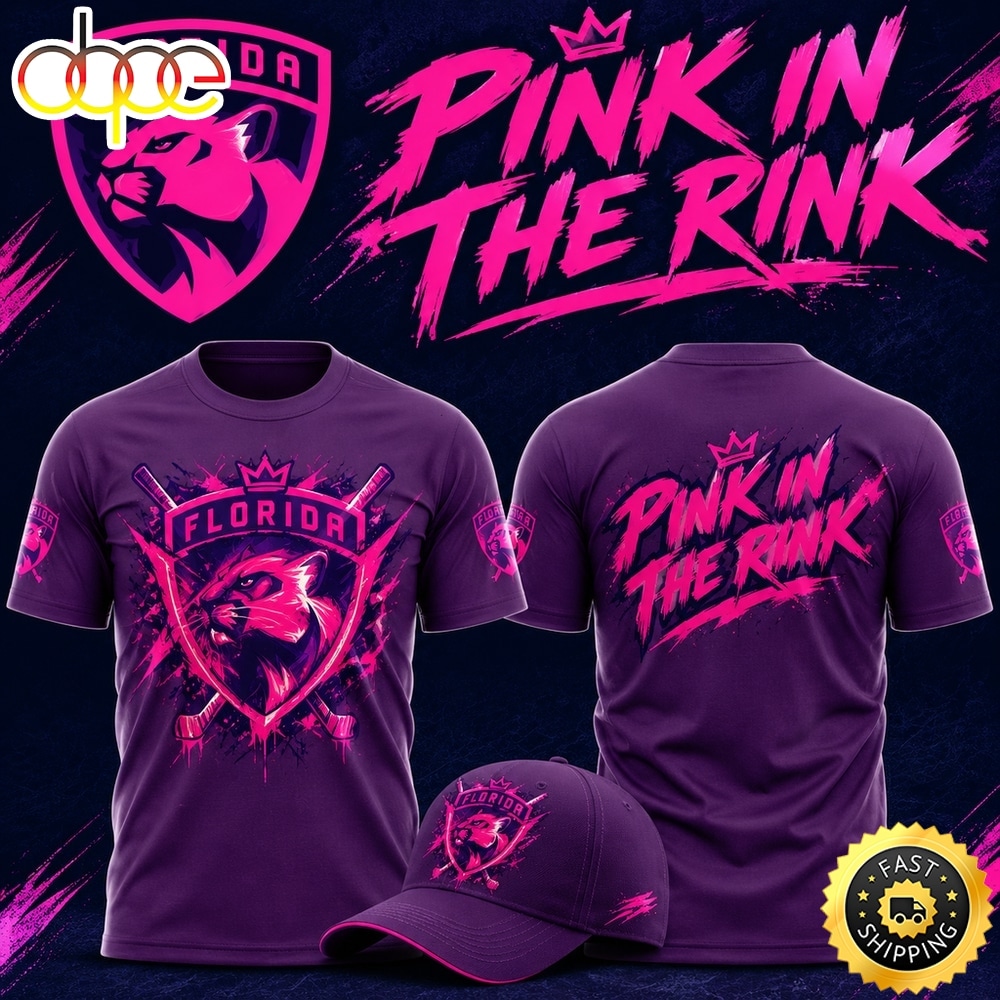 Florida Panthers Pink In The Rink Night 2026 Purple T Shirt