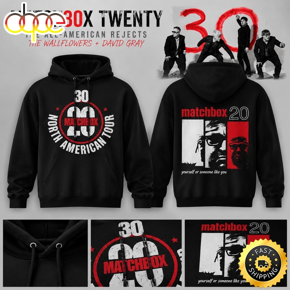 Matchbox Twenty 30 North American Tour 2027 Black Hoodie