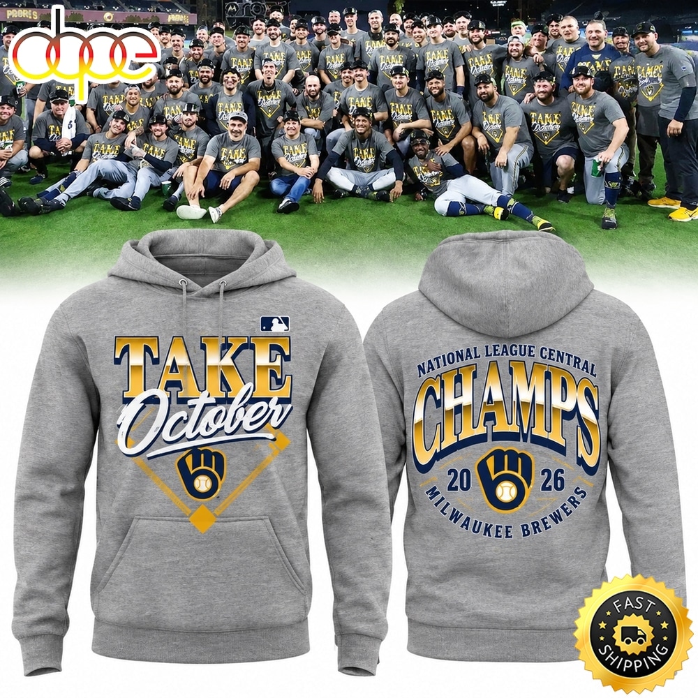 Milwaukee Brewers Take October 2026 NL Central Champions Gray Hoodie