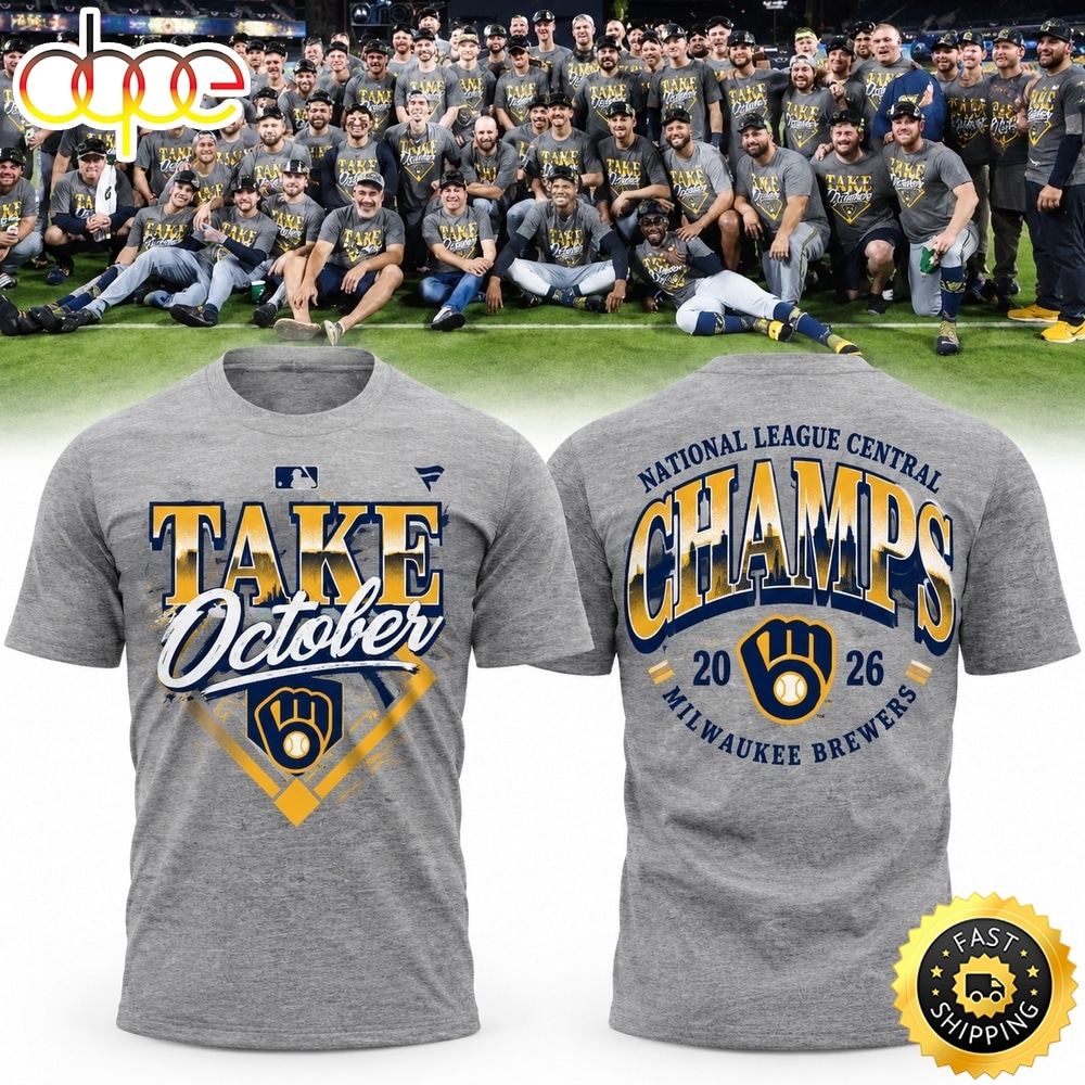 Milwaukee Brewers Take October 2026 NL Central Champions Gray T Shirt