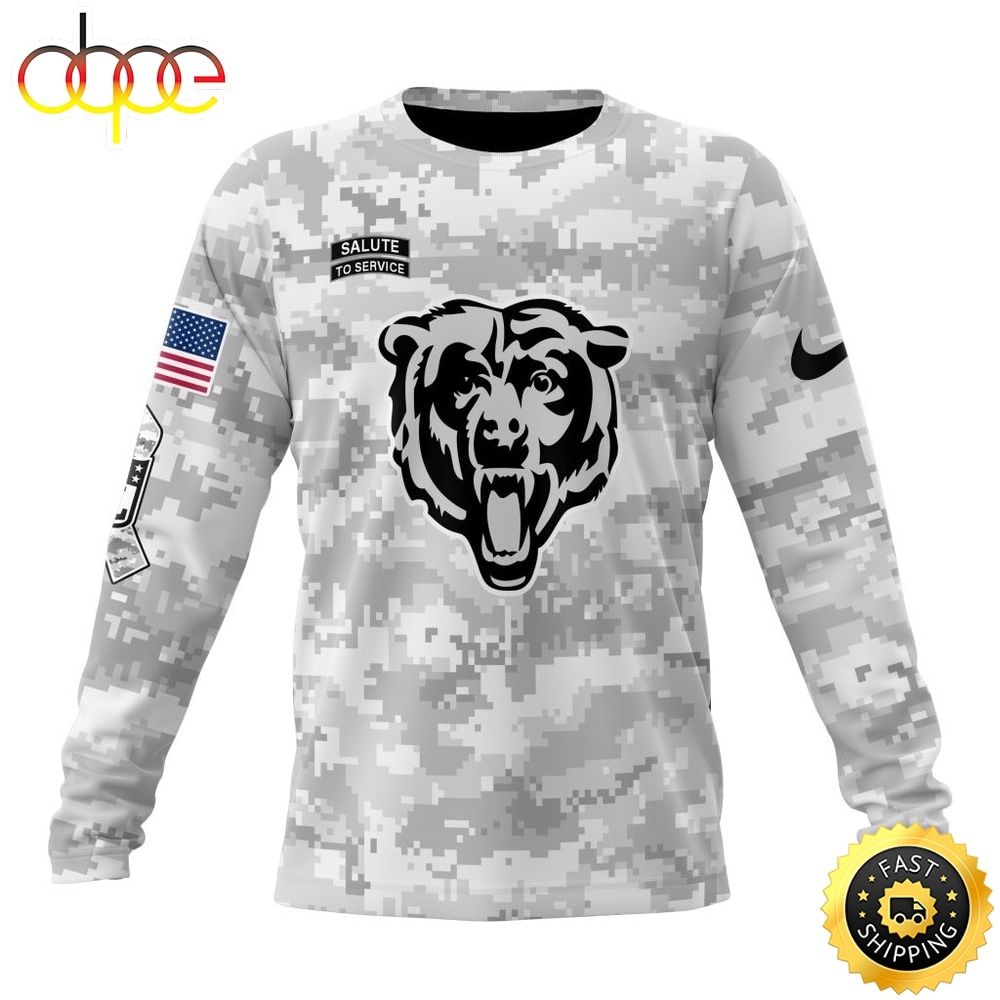 NFL Chicago Bears Arctic Camo Salute To Service 2026 Design Hoodie, T Shirt, Sweatshirt 2