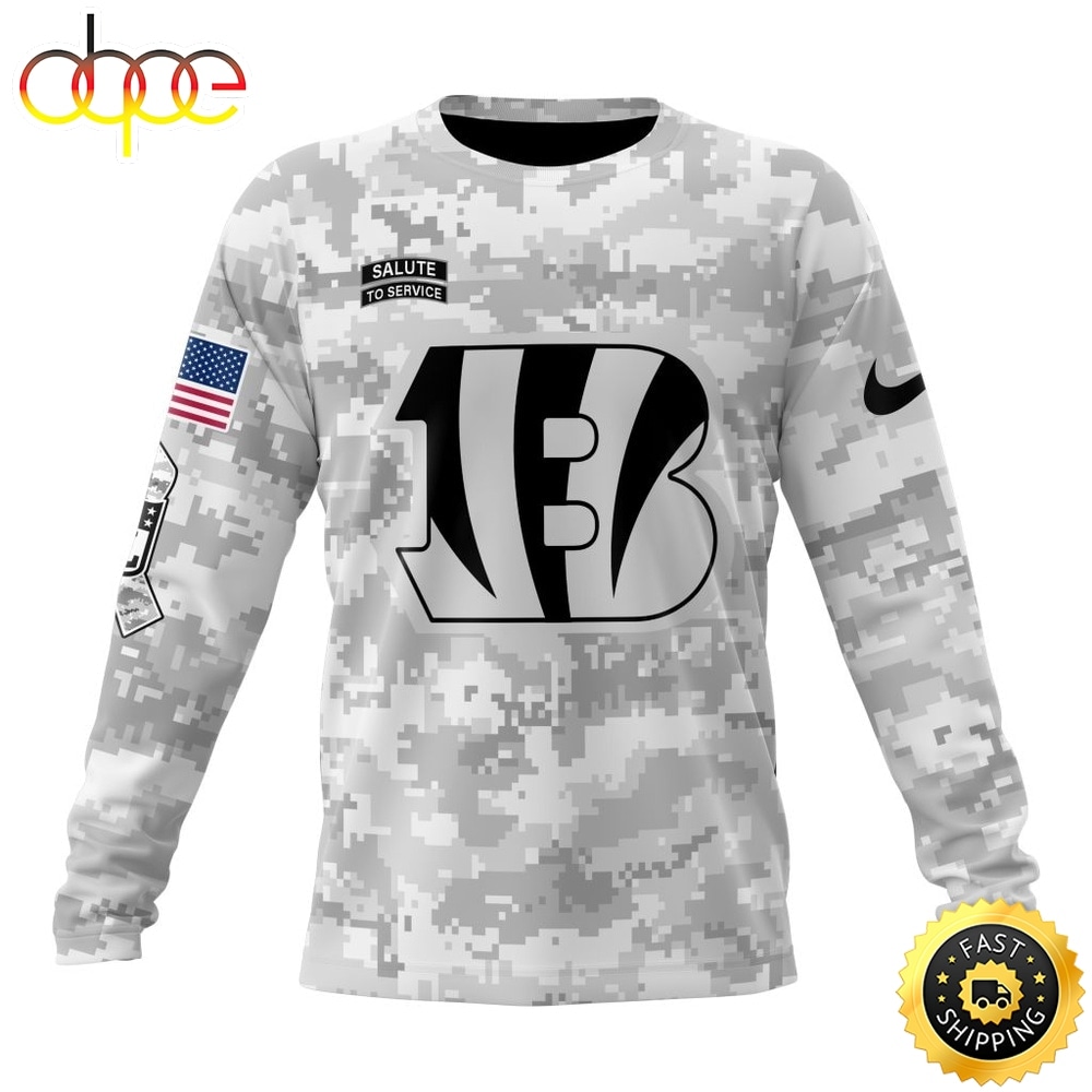 NFL Cincinnati Bengals Arctic Camo Salute To Service 2026 Design Hoodie, T Shirt, Sweatshirt 2