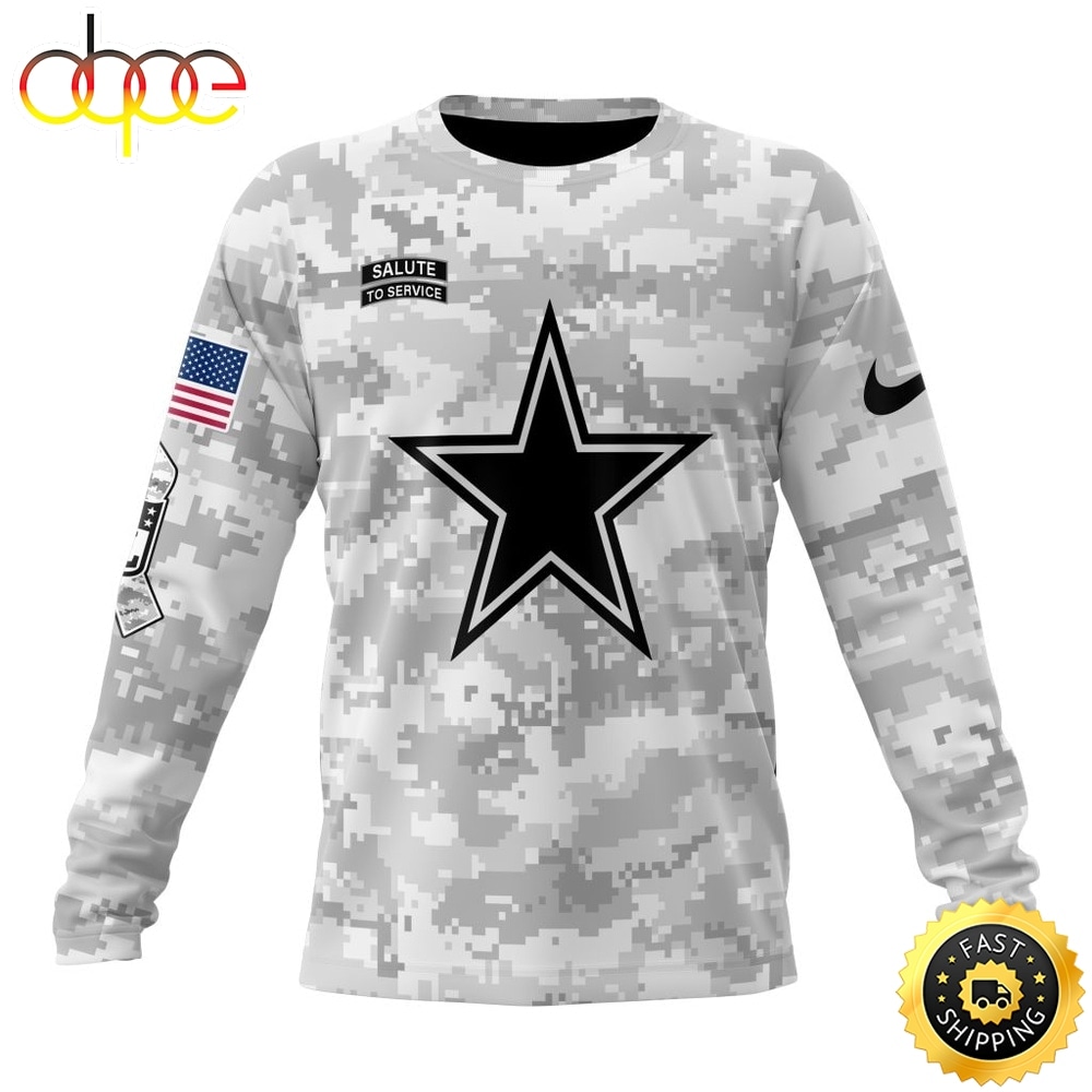NFL Dallas Cowboys Arctic Camo Salute To Service 2026 Design Hoodie, T Shirt, Sweatshirt 2